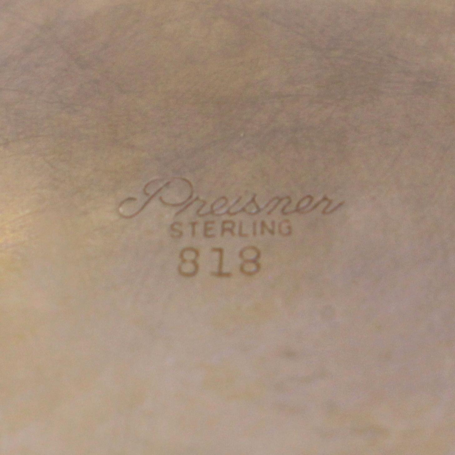 Preisner Footed Bowl Pattern 818 In .925 Sterling Silver