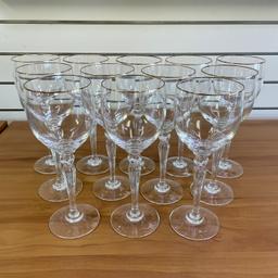 Waterford Carelton Gold Crystal Water Goblets Set Of 12