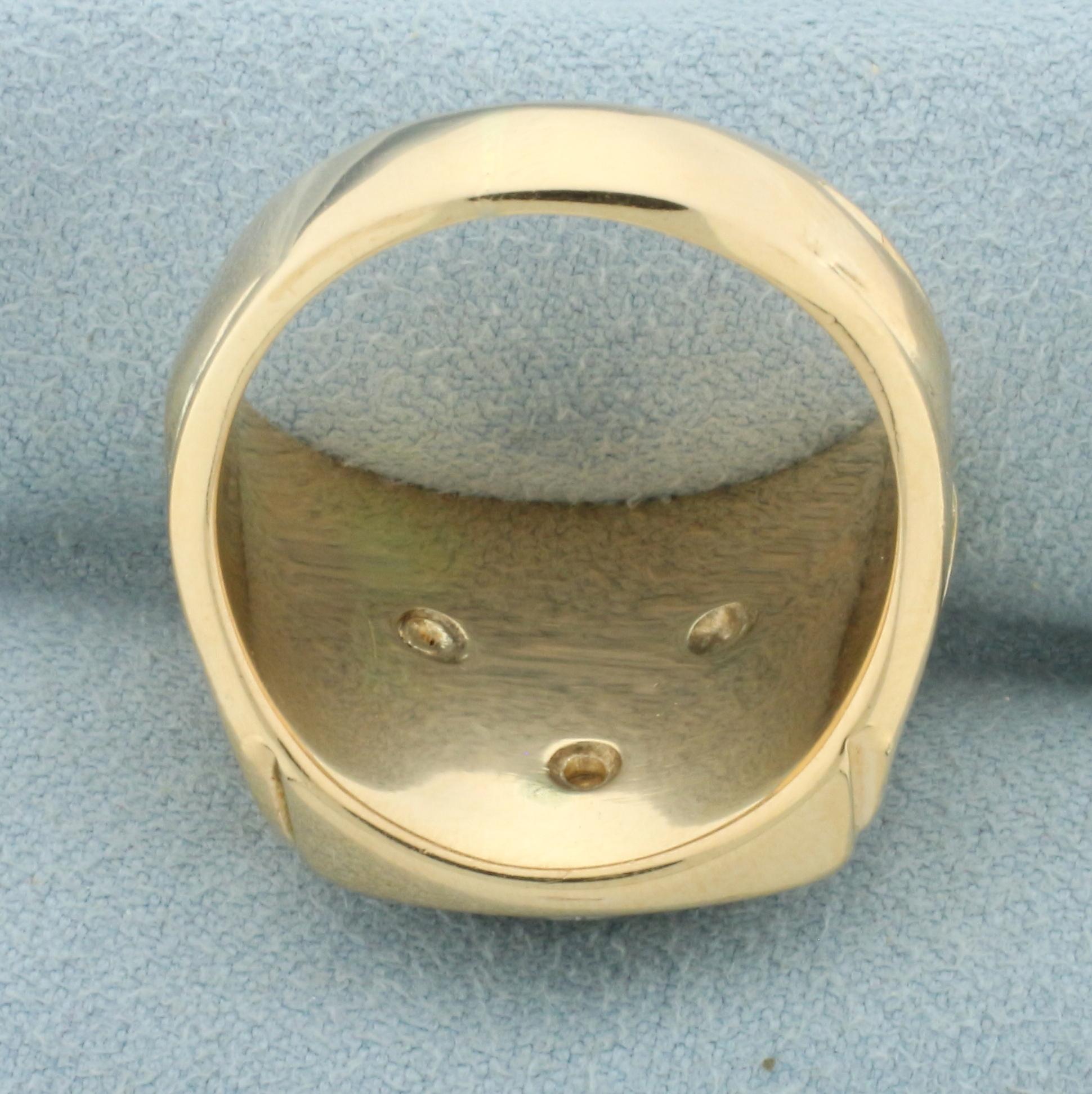 Diamond Mason 32nd Degree Scottish Rite Ring In 14k Yellow Gold
