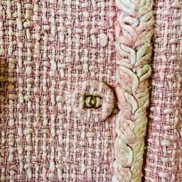 Chanel Barbie Pink 07p Braided Cc Logo Button Tweed Short Jacket 38