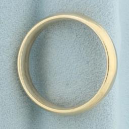 Mens 6mm Half Dome Wedding Band Ring In 14k Yellow Gold