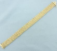 Braided Diamond Cut Rope Bracelet In 14k Yellow Gold