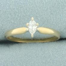 Marquise Diamond Solitaire Ring In 14k Yellow Gold