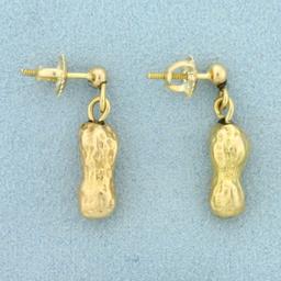 Peanut Dangle Earrings In 18k Yellow Gold