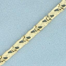 Diamond Cut Nugget Style Bracelet In 14k Yellow Gold