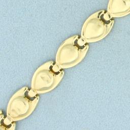 Abstract Designer Link Bracelet In 14k Yellow Gold