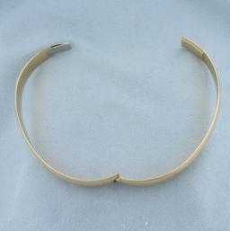 Heavy Solid Bangle Bracelet In 14k Yellow Gold