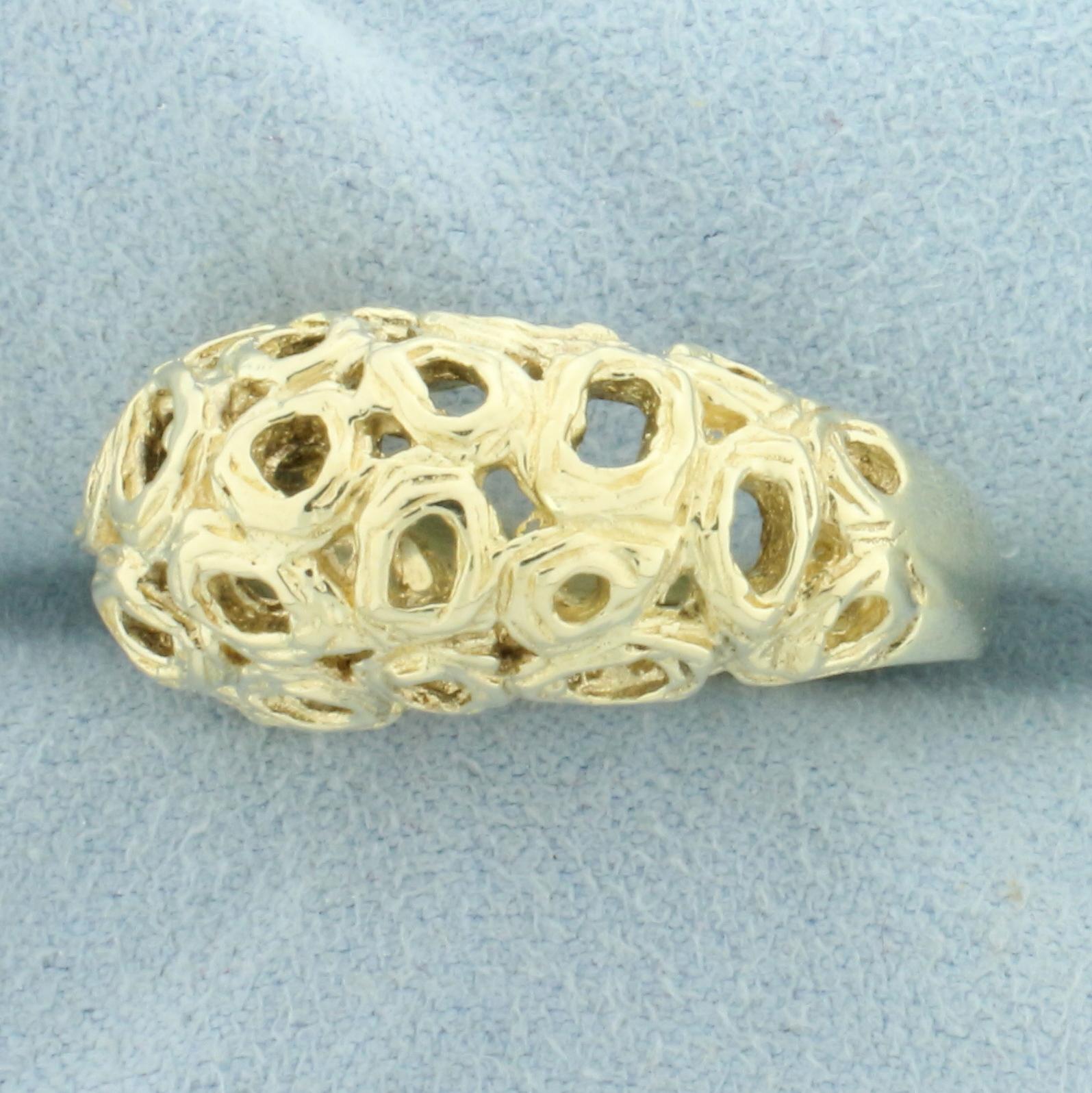 Free Form Bombe Ring In 14k Yellow Gold