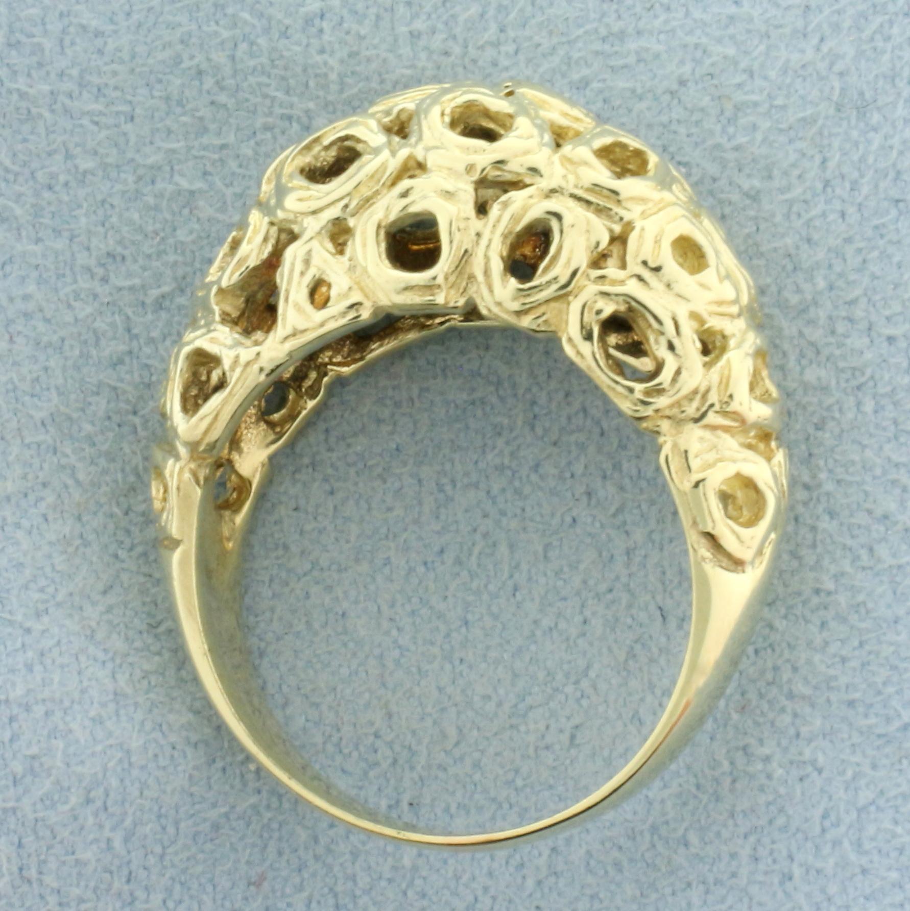 Free Form Bombe Ring In 14k Yellow Gold