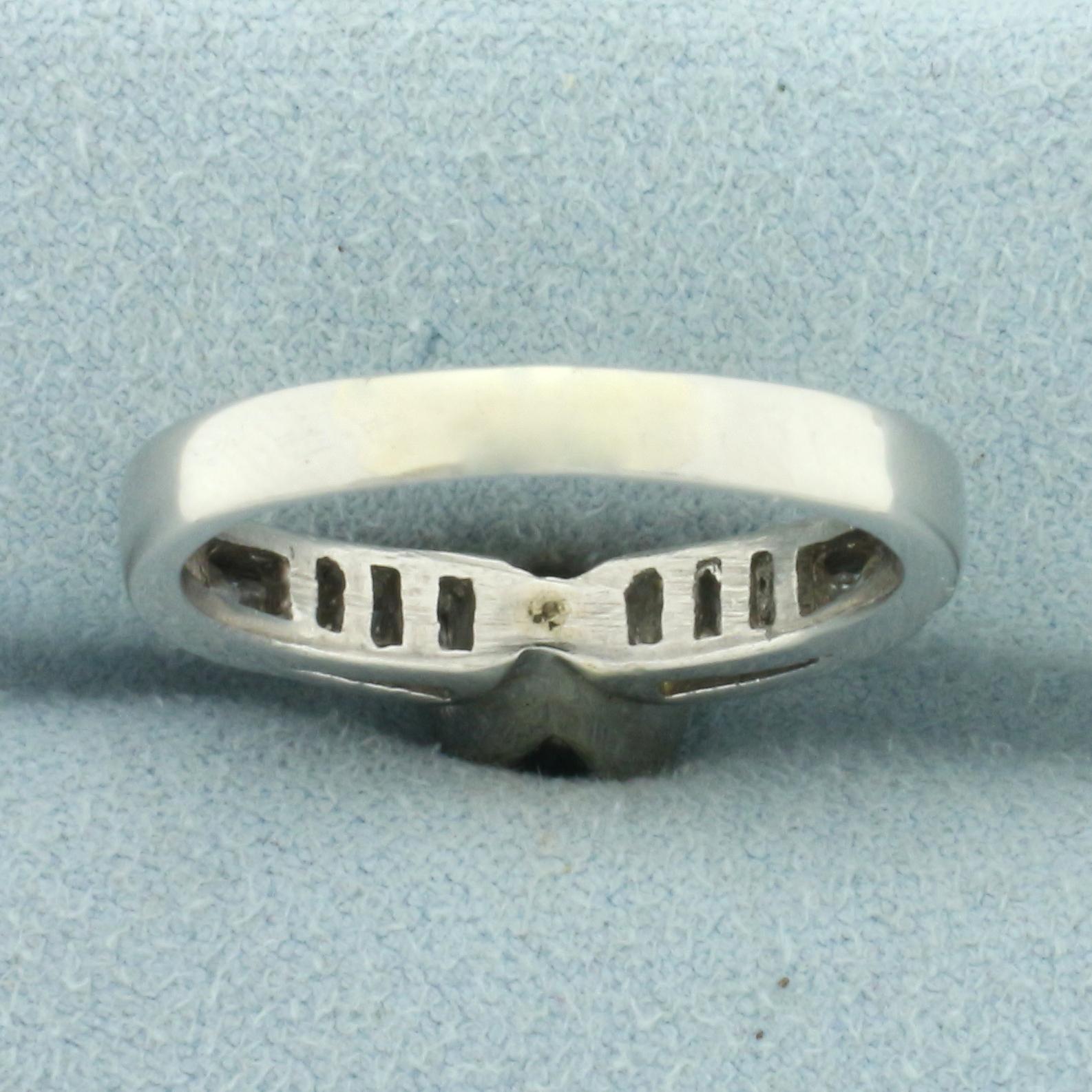 Unique Half Bezel Diamond Engagement Ring In Platinum