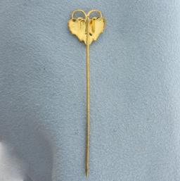 Black Hills Gold Leaf Stick Pin In 12k Yellow, Rose, And Green Gold