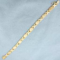 Italian X's And O's Bracelet In 14k Yellow Gold