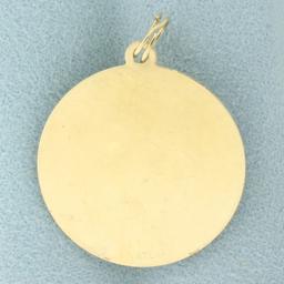 Sapphire And Ruby Graduation Office Desk Disc Charm In 14k Yellow Gold