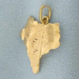 Native American Arrowhead Charm Or Pendant In 18k Yellow Gold