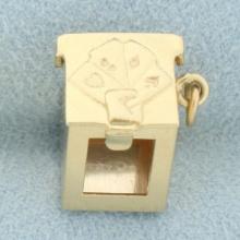 Deck Of Cards Box Charm Or Pendant In 14k Yellow Gold