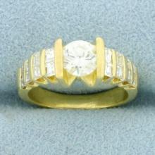 1.25ct Tw Diamond Engagement Ring In 18k Yellow Gold