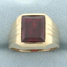 Mens Vintage Ruby Ring In 14k Yellow Gold