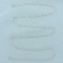 18 Inch Twisting Curb Link Chain Necklace In 10k White Gold