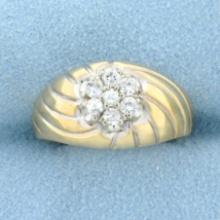 Vintage Diamond Dome Ring In 14k Yellow Gold