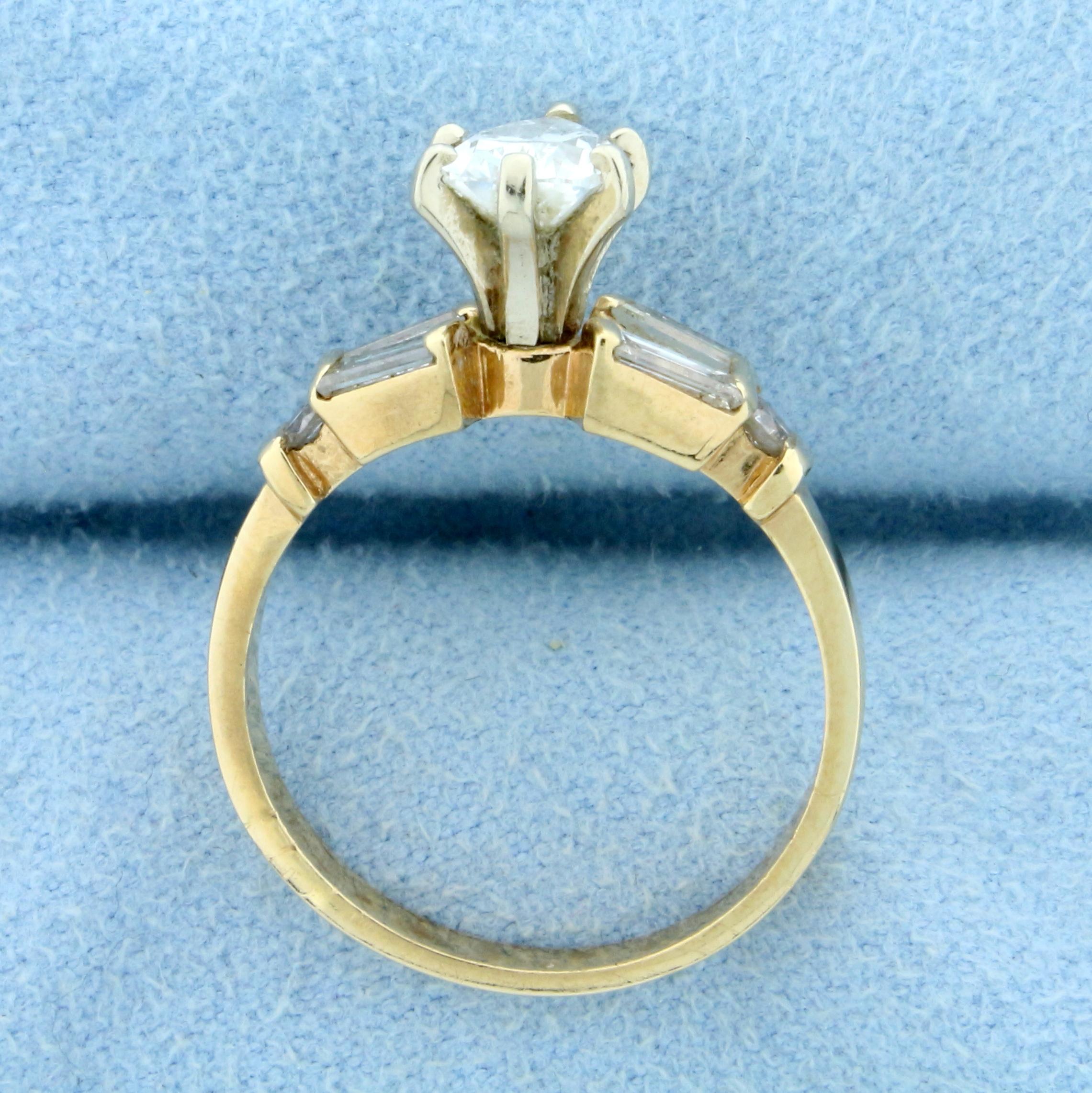 1.5ct Tw Pear Diamond Engagement Ring In 14k Yellow Gold