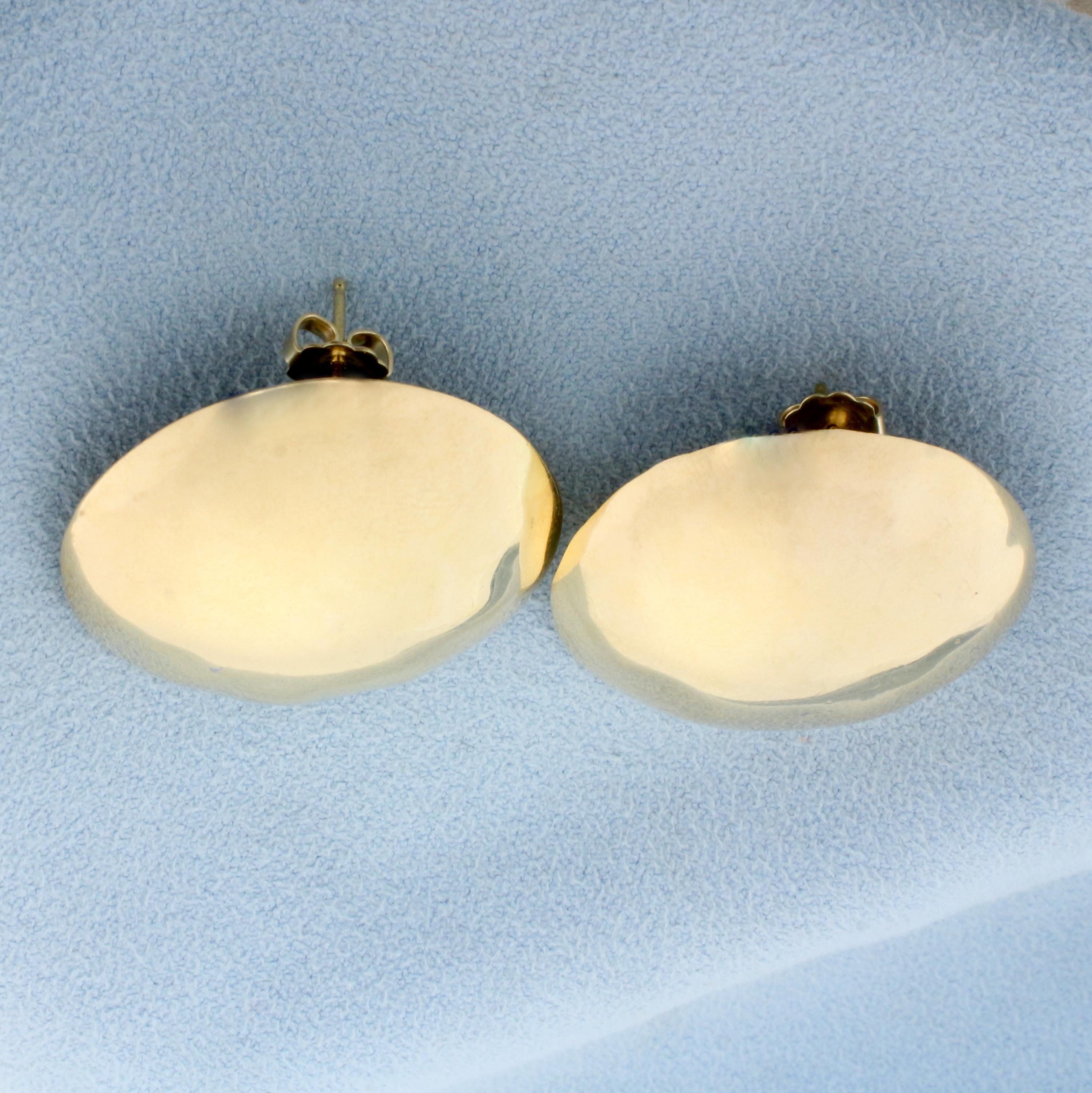 Dome Statement Earrings In 14k Yellow Gold