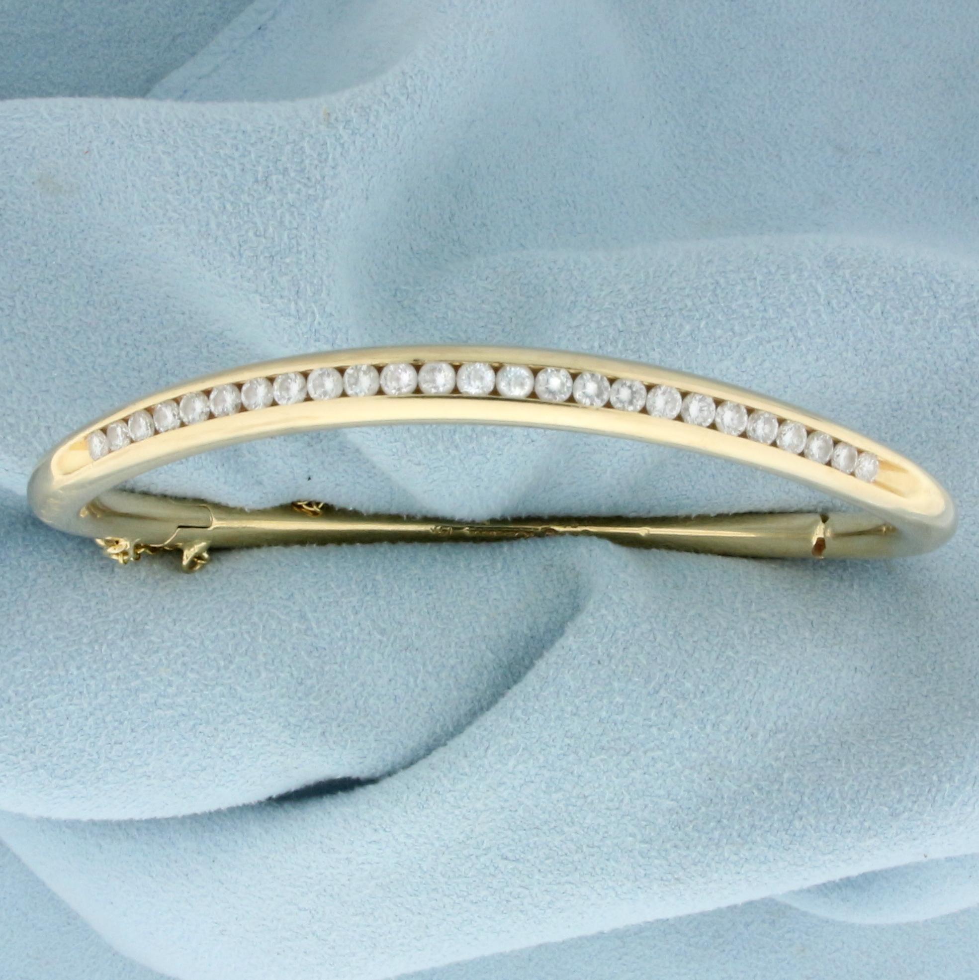 1ct Tw Diamond Bangle Bracelet In 14k Yellow Gold