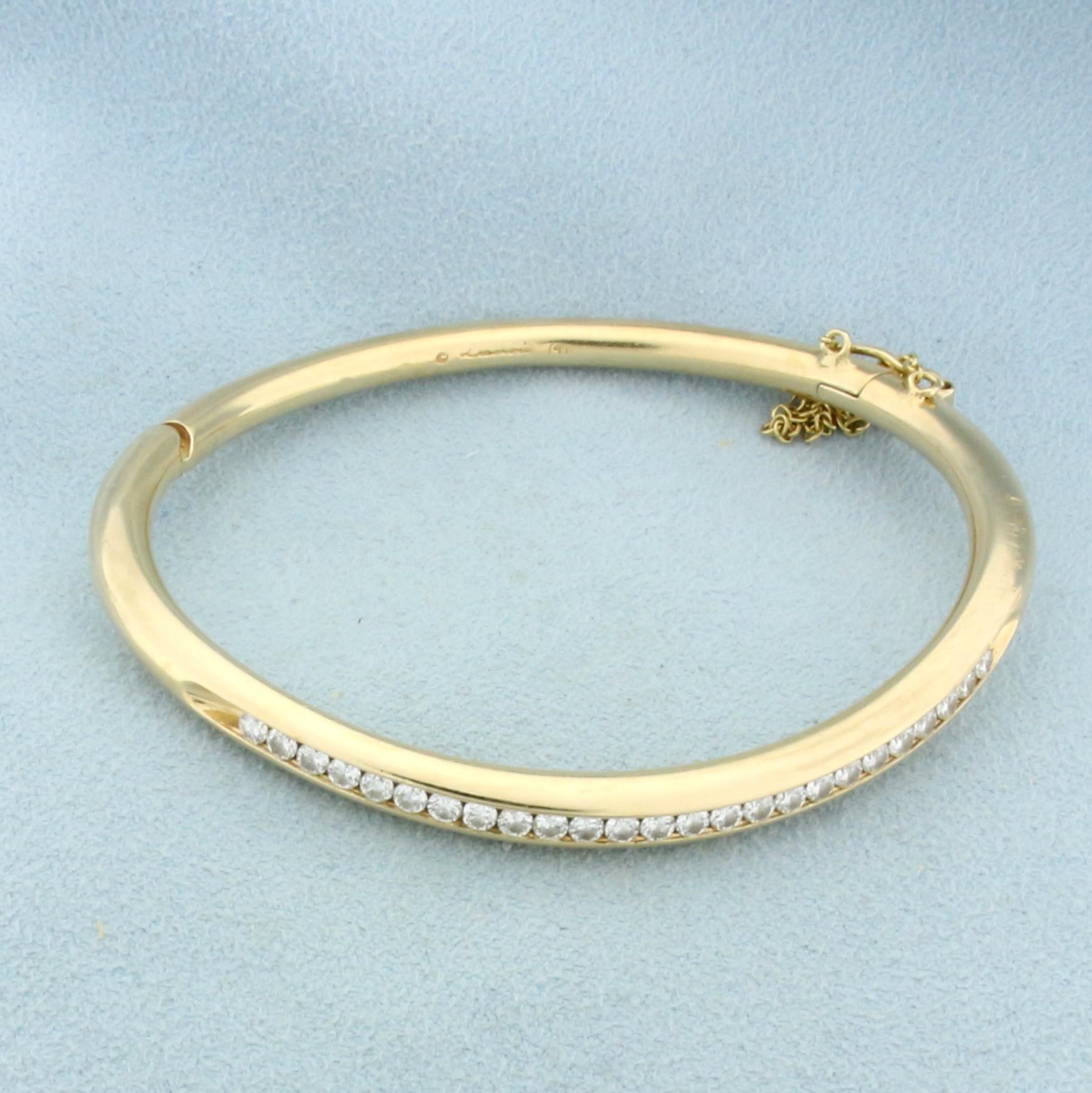 1ct Tw Diamond Bangle Bracelet In 14k Yellow Gold