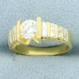 1.25ct Tw Diamond Engagement Ring In 18k Yellow Gold