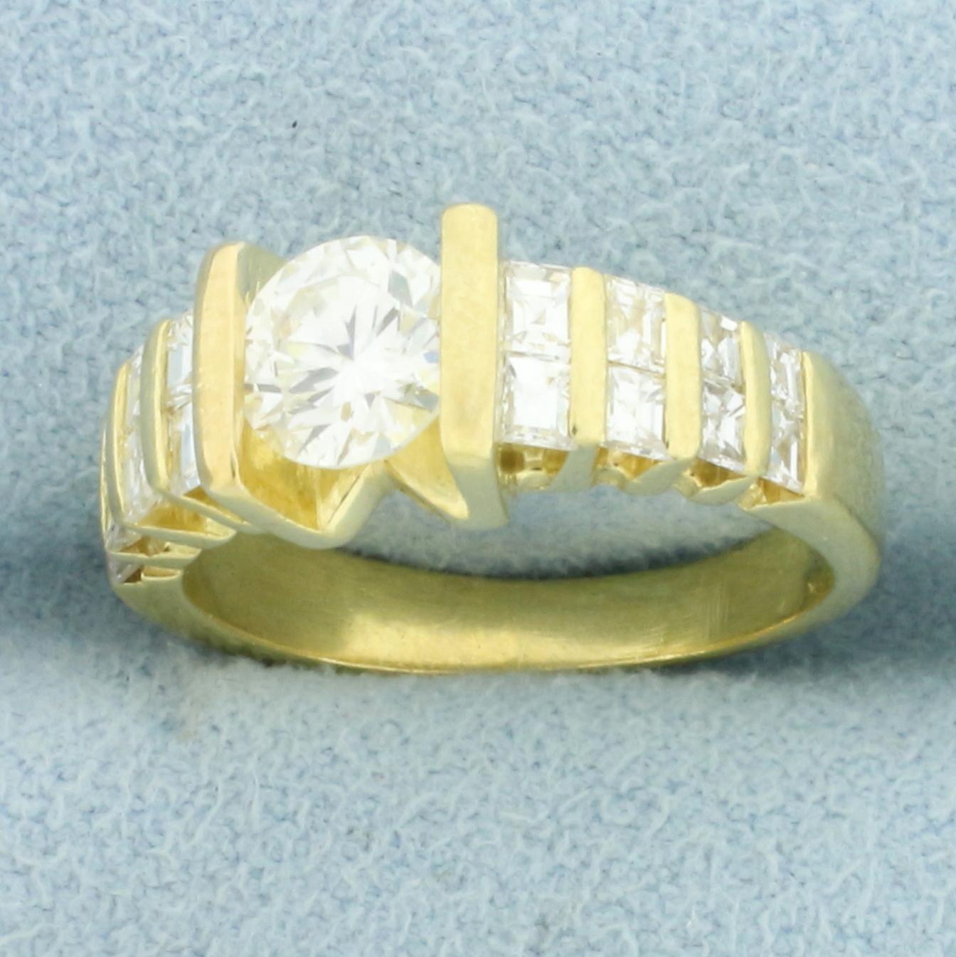 1.25ct Tw Diamond Engagement Ring In 18k Yellow Gold