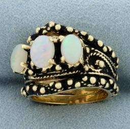 Vintage Opal Ring In 14k Yellow Gold