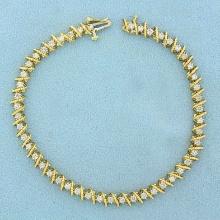 2ct Tw Diamond Tennis Bracelet In 10k Yellow Gold