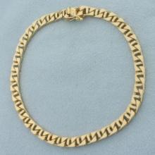 Italian Squared Anchor Link Bracelet In 14k Yellow Gold