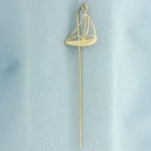 Sailboat Stick Pin In 14k Yellow Gold