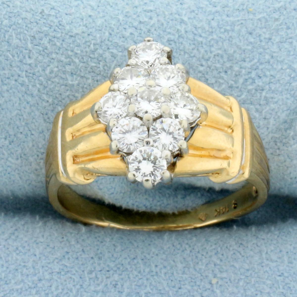 Vintage 1ct Tw Diamond Wedding Ring In 14k Yellow Gold