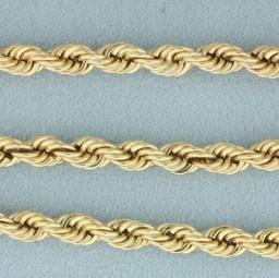 18 Inch Rope Link Chain Necklace In 14k Yellow Gold