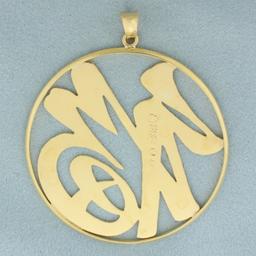 Chinese Good Luck Character Pendant In 22k Yellow Gold
