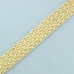 Braided Diamond Cut Rope Bracelet In 14k Yellow Gold