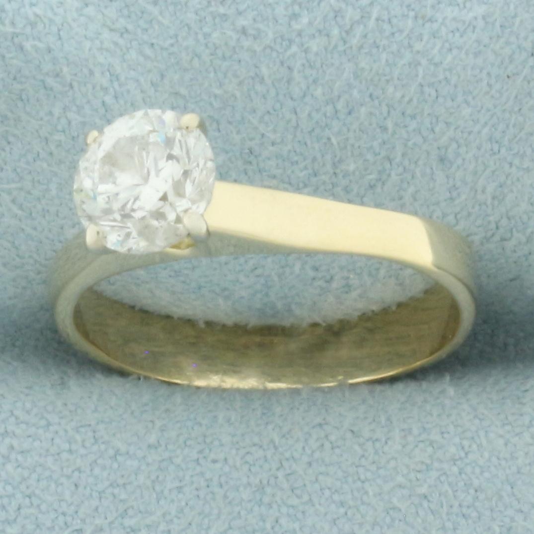 1ct Diamond Solitaire Engagement Ring In 14k Yellow Gold