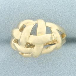 Woven Design Ring In 14k Yellow Gold