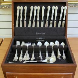 77 Piece Sterling Silver Lunt Mignonette Flatware Set With Chest