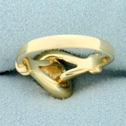 Knot Design Ring In 14k Yellow Gold