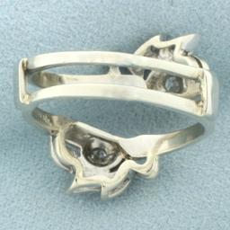 Antique Old European Cut Diamond Ring Jacket In 14k White Gold