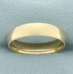 Mens Half Dome Wedding Band Ring In 14k Yellow Gold