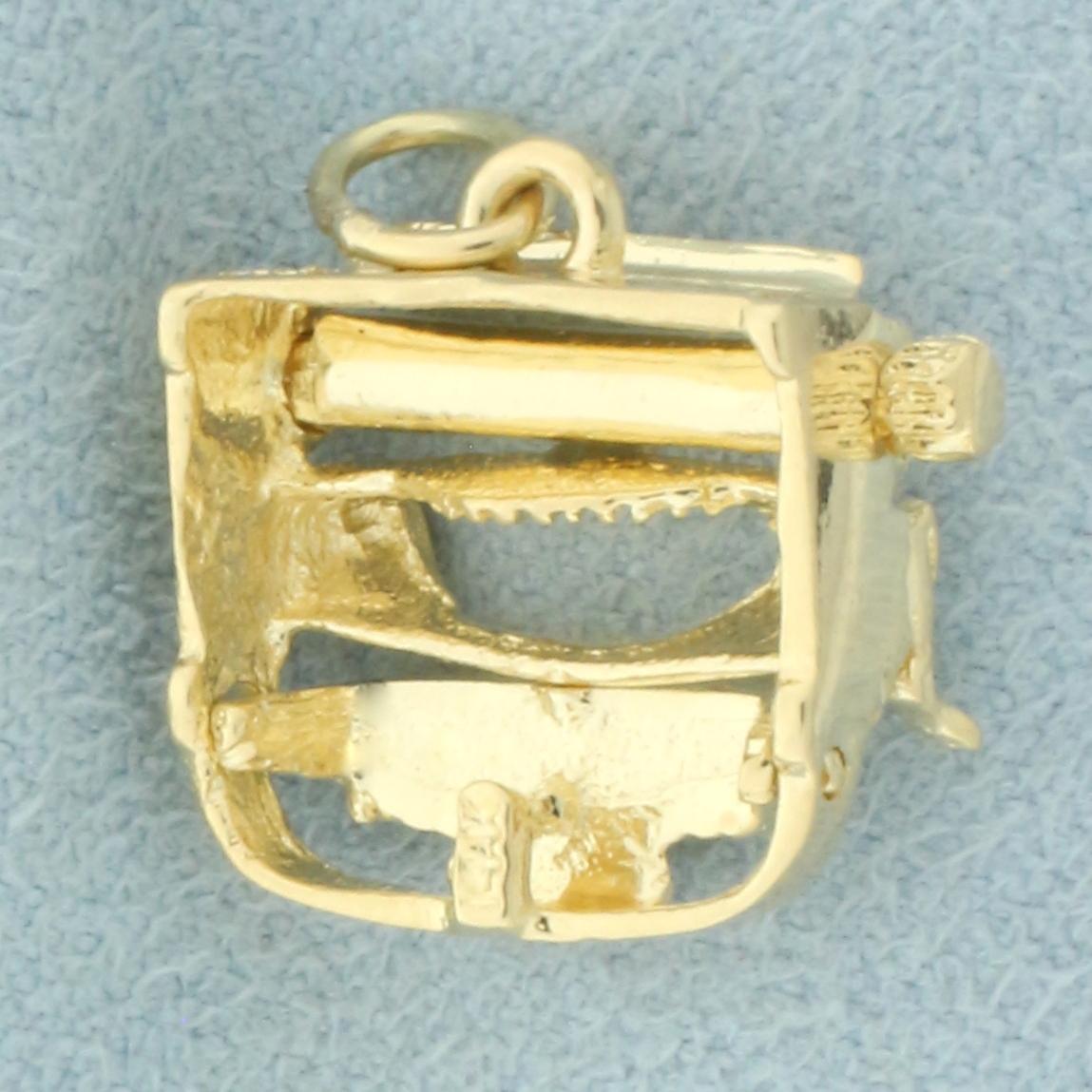 Vintage Typewriter Charm In 14k Yellow Gold