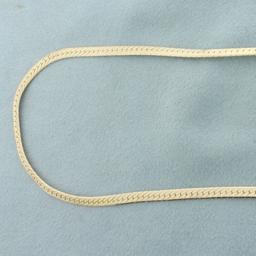 20 Inch Herringbone Link Chain Necklace In 14k Yellow Gold