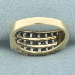 Diamond Bar Set Ring In 10k Yellow Gold