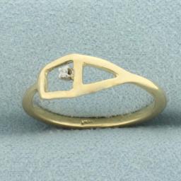 Abstract Design Diamond Ring In 14k Yellow Gold