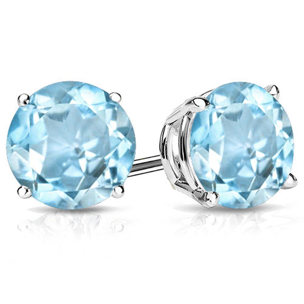 10mm Round Cut Sky Blue Topaz 8.5ctw Stud Earrings In Sterling Silver