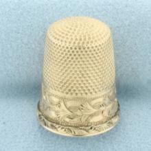 Vintage Gold Thimble In 14k Yellow Gold