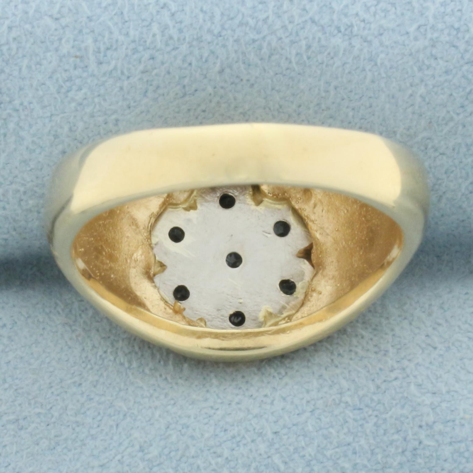 Diamond Target Design Ring In 14k Yellow Gold